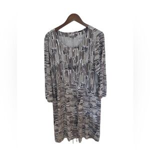 Habitat Dress Size XL Abstract Pattern Pockets Stretch Lagenlook Office Casual